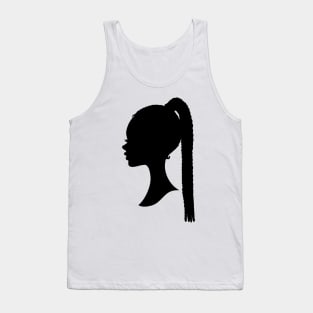 Black barbie with braids style silhouette Tank Top